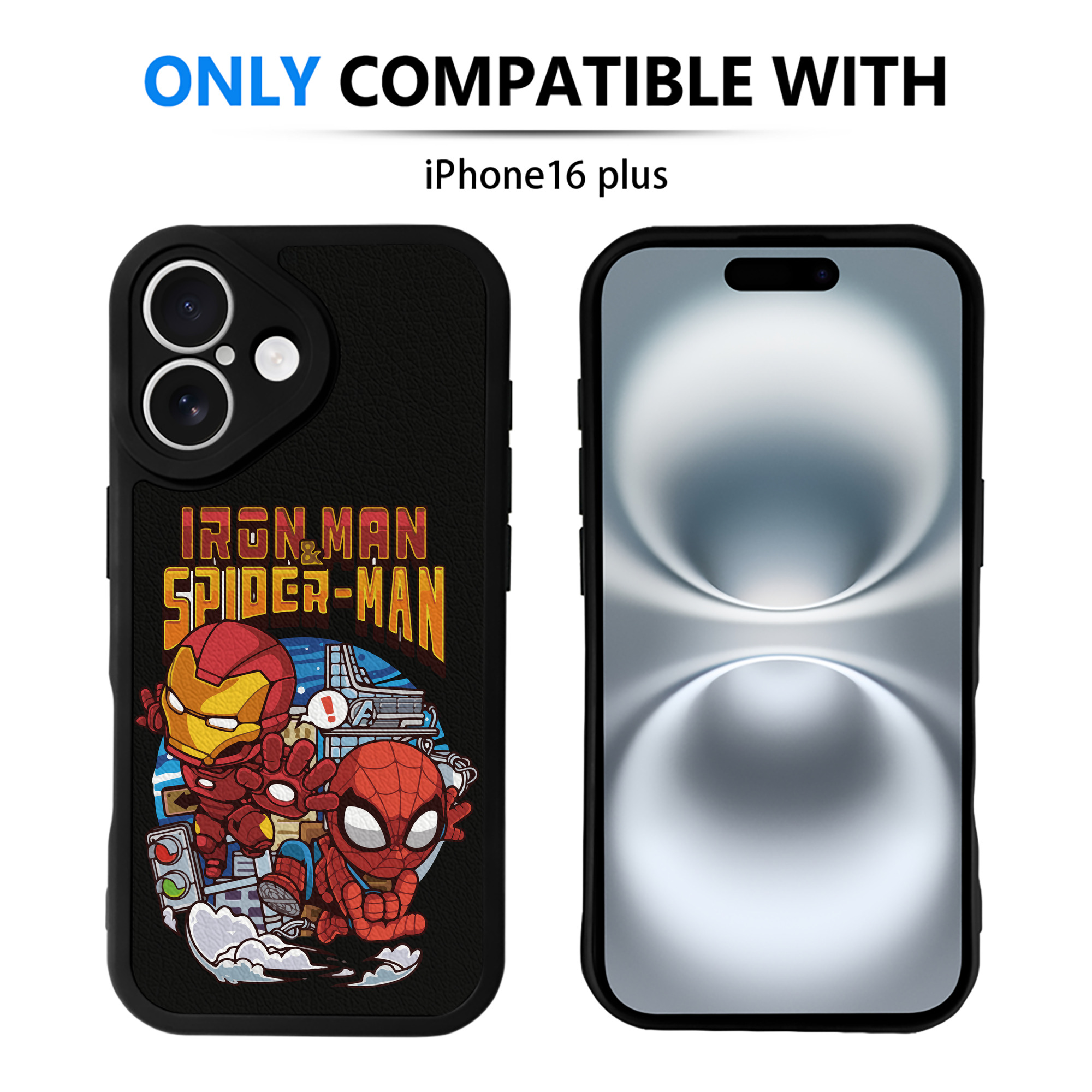 （画像用） アベンジャーズ The Avengers 【iPhone 16シリーズ対応】シリコンスマホケース（レザー調） 材質：シリコン